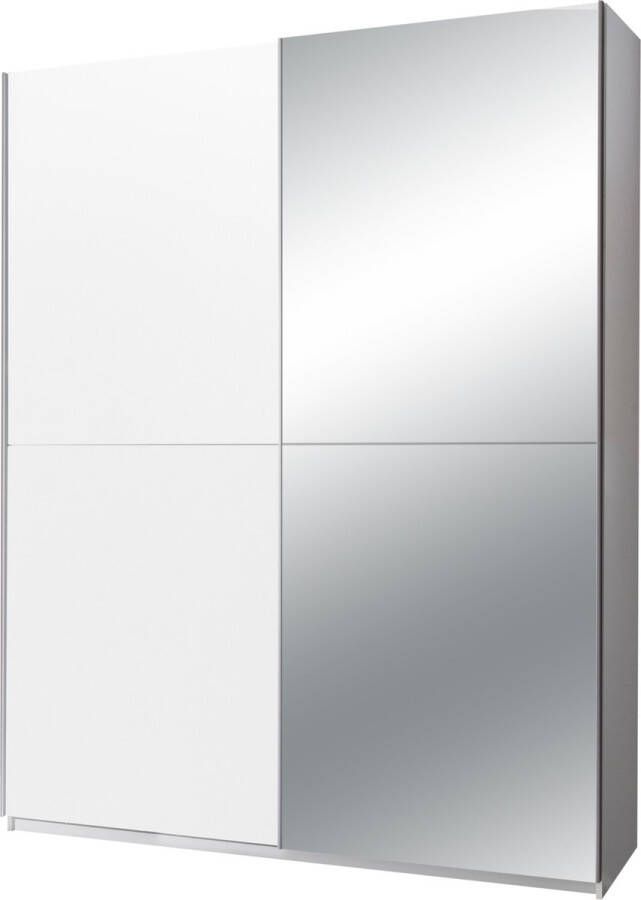 Emob Kledingkast Salamanca 170cm met 2 deuren & spiegel wit