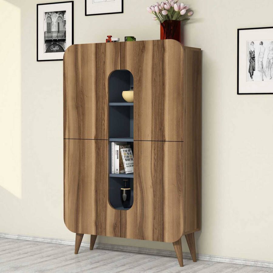 Emob Multifunctionele kast Woody Fashion 93 x 31 8 x 144 Walnut Blue