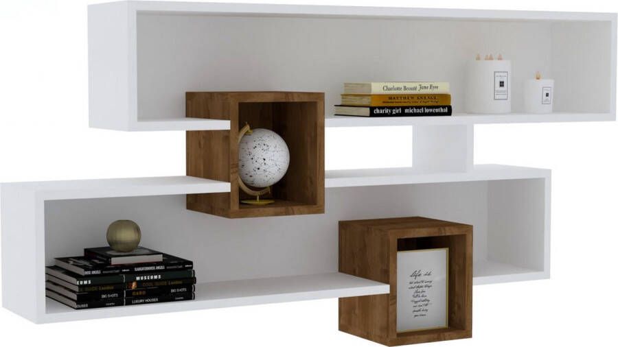 Emob Karen Wandplank 100% MELAMINE Walnoot Wit Asir Group Summer Sale Wit; Bruin Spaanplaat Summer Sale Op voorraad - Foto 2