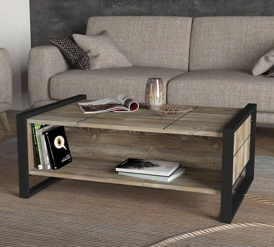 Emob Salontafel Bruin 94x64x38 cm - Foto 2