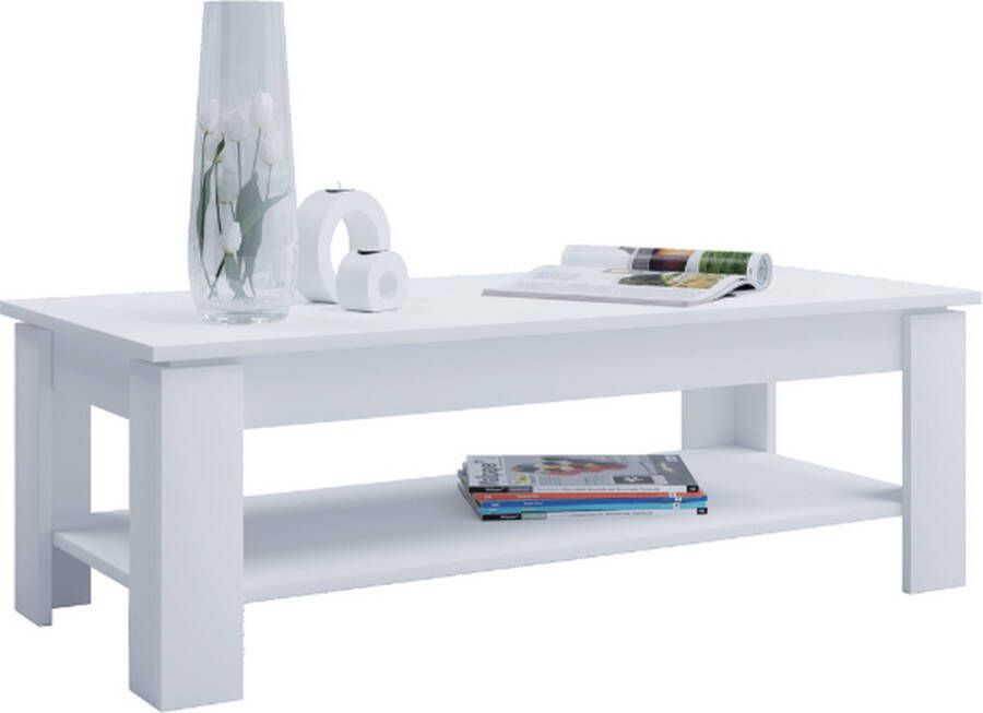 Home affaire Salontafel ca. 110x50 cm 2 legplanken gemakkelijk te onderhouden oppervlak in 3 kleuren