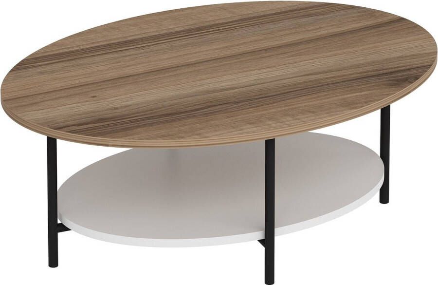 Asir Koffietafel Eik & Wit 36 x 90 x 60 cm - Foto 3