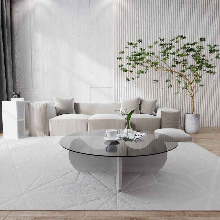 Giga Meubel Salontafel Wit|Glas 90x90x30cm Himalayas - Foto 2