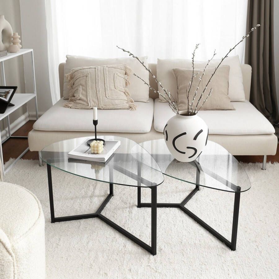 Emob Salontafel Zwart 39x39x64 cm