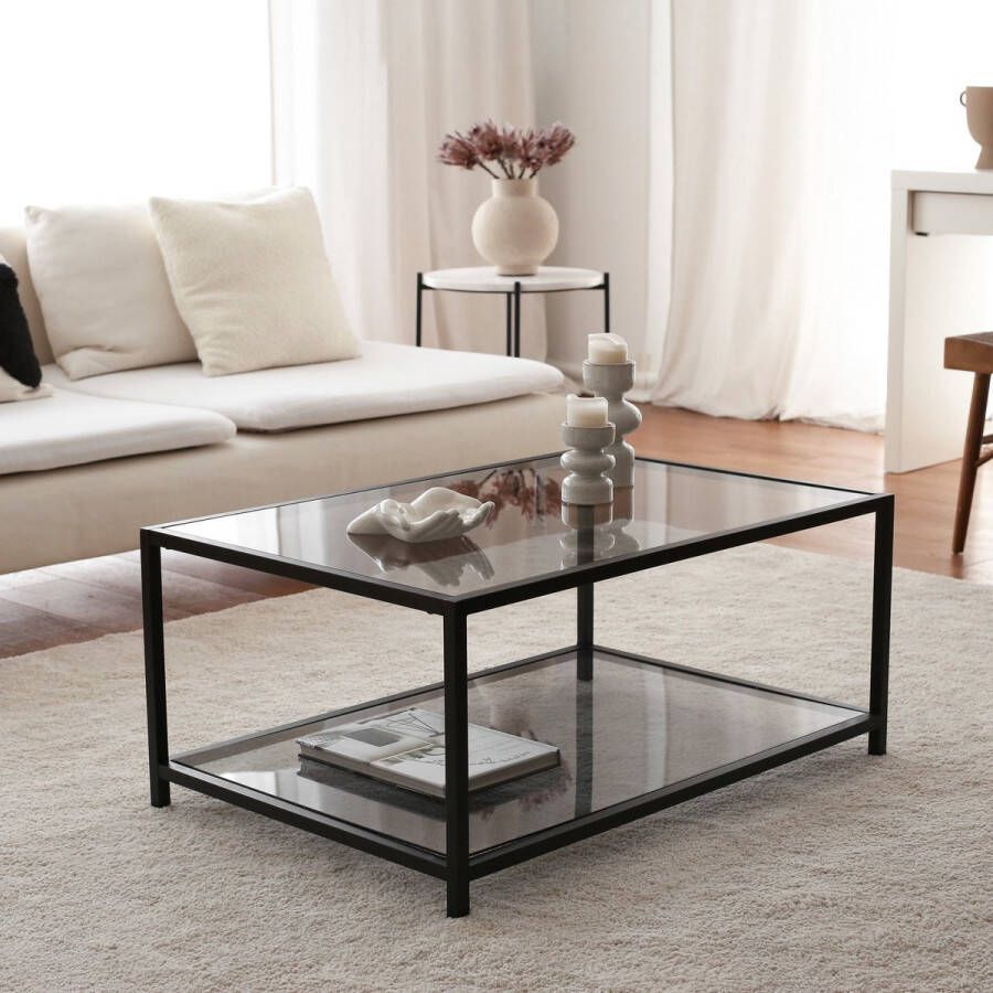 Emob Salontafel Zwart 90x60x40 cm