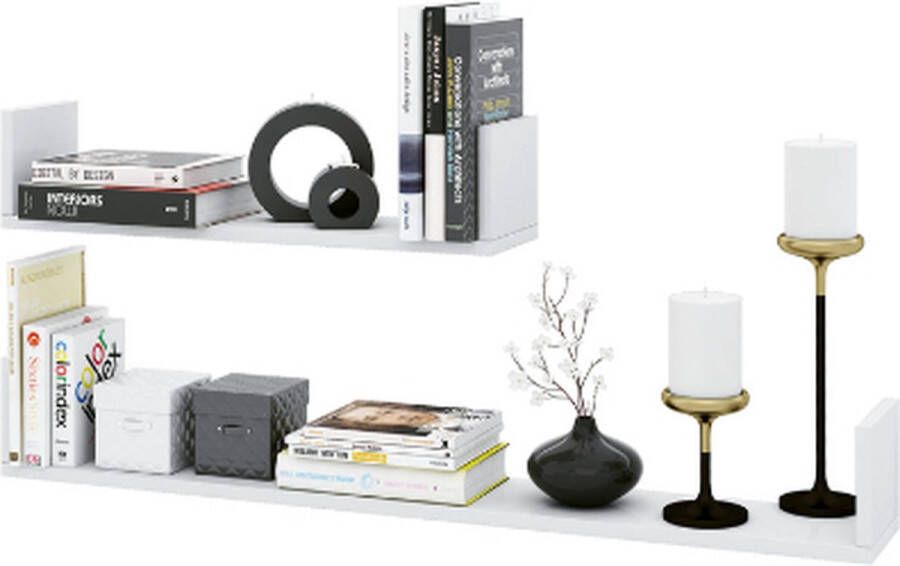 Emob Set van 2 wandplanken 60x14.5 cm en 100x14.5 cm Britta-wit - Foto 2