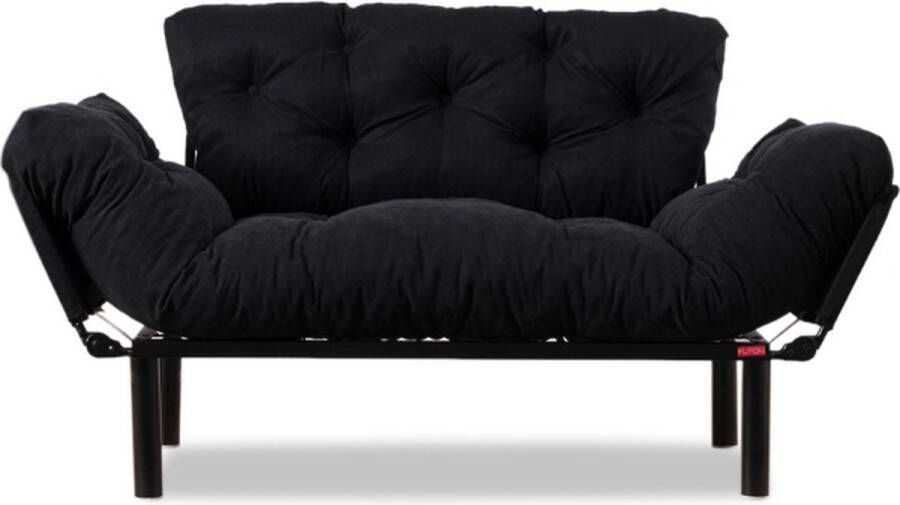 Emob Sofa-bed met 2 zitplaatsen Comfortabel en stijlvol Zwart