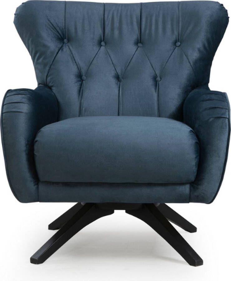 Emob Stijlvolle en comfortabele vleugelstoel in marineblauw