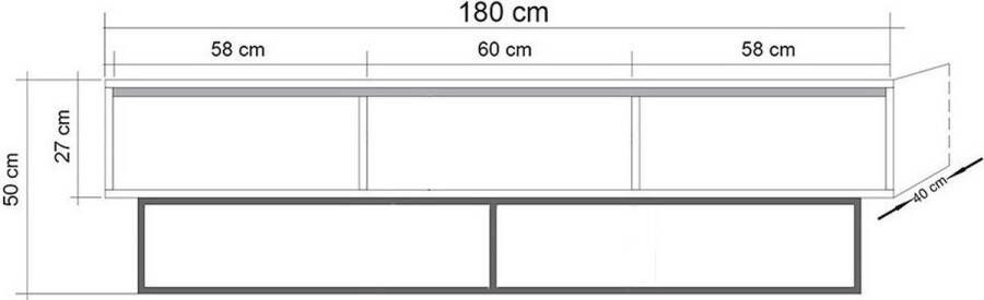 Emob TV Meubel Tv-meubel Aghata-walnoot 180cm Bruin