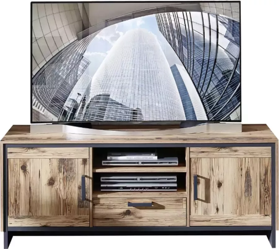 Emob TV Meubel TV-meubel Delano 2 deuren & 1 lade 155cm Bruin; Antraciet