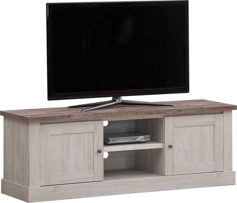 Emob TV Meubel Tv-meubel Elayza 2 deuren 157cm Wit; Grijs