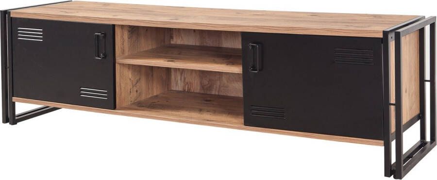 Emob TV Meubel Tv-meubel Fantine-zwart Atlantische pijnboom 180cm Bruin