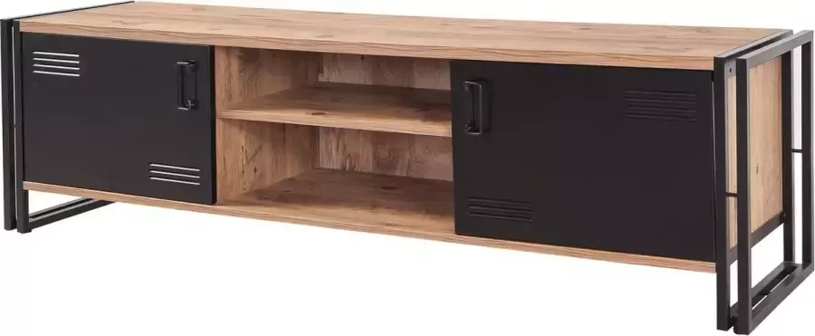 Emob TV Meubel Tv-meubel Fantine-zwart Atlantische pijnboom 180cm Zwart - Foto 4