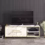 TV Meubel Goud & Wit 160x56 6x38 5cm Melamine Stijlvol en Duurzaam - Thumbnail 1