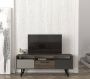 Emob TV Meubel TV-meubel Tera Home 100% Melamine Laag 18mm Dikte Metalen Poten Breedte 55 Hoogte Grijs Antraciet Noten 150cm Antraciet - Thumbnail 2