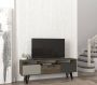 Emob TV Meubel TV-meubel Tera Home 100% Melamine Laag 18mm Dikte Metalen Poten Breedte 55 Hoogte Grijs Antraciet Noten 150cm Antraciet - Thumbnail 1
