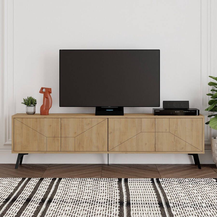 Emob TV Meubel Woody Fashion TV-meubel Eiken Afwerking Breedte 100% Melamine Gecoat 180cm - Foto 2