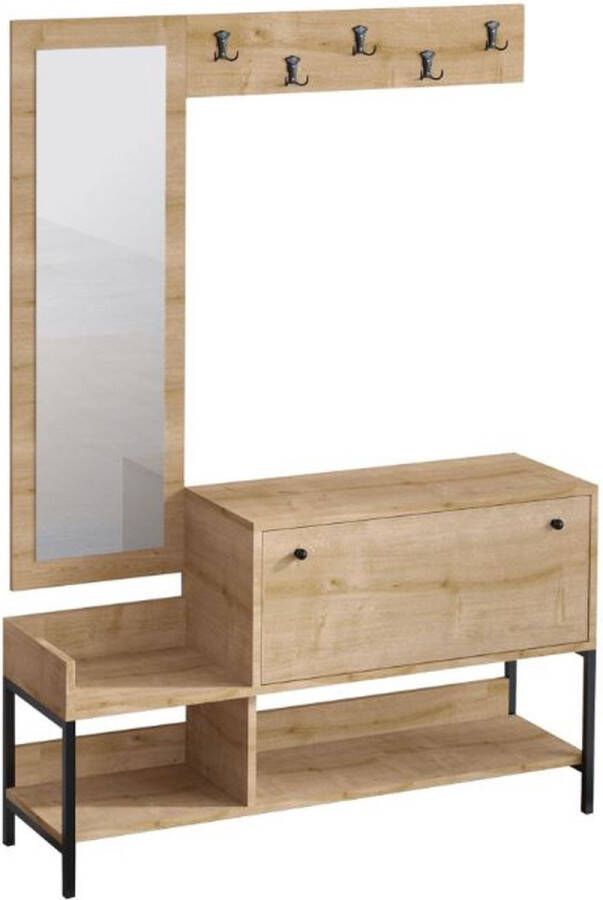 Arabic House Schoenenkast Nonso Melamine Saffier Eiken - Foto 3