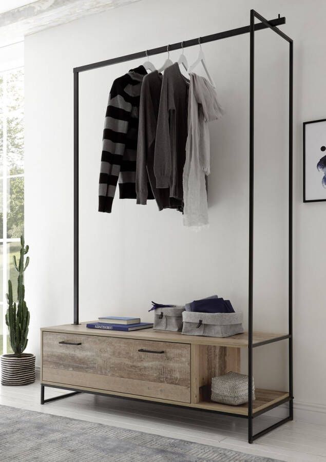 Emob Vestiaire Kemar 137cm old style Slaapkamerkasten Bruin Metaal; Spaanplaat Slaapkamerkasten Op voorraad - Foto 2