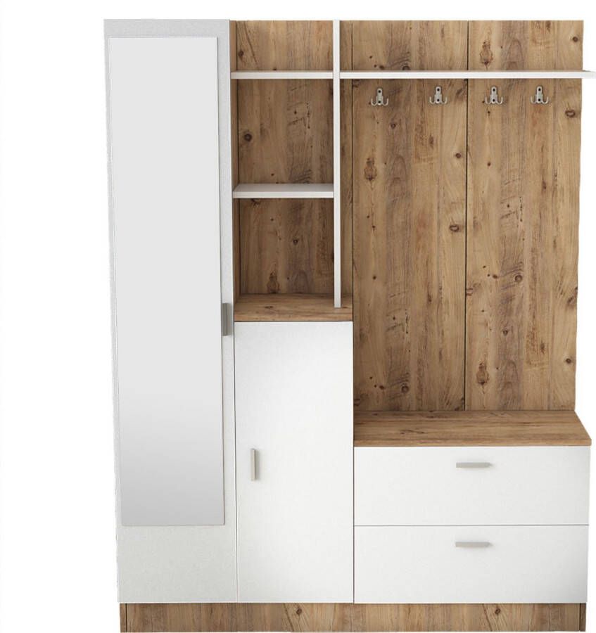 Arabic House Garderobemeubel Didim Melamine Atlantic Pine Wit - Foto 2