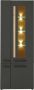 Emob Vitrinekast Lorna 76cm 4 deuren met verlichting antraciet eik - Thumbnail 1