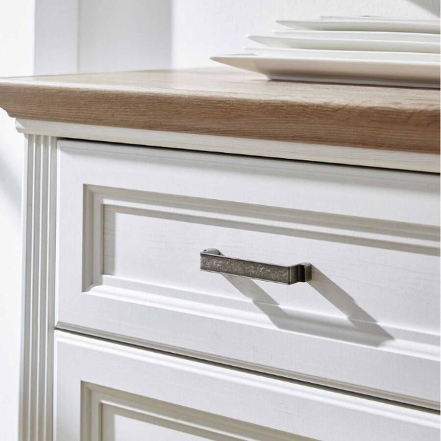 Emob Vitrinekast Samine 66cm 2 deuren & 1 lade wit eik - Foto 2