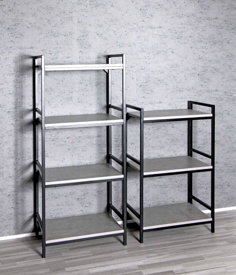 Emob Wandrek Dukan 60 cm 4 legplanken zwart beton