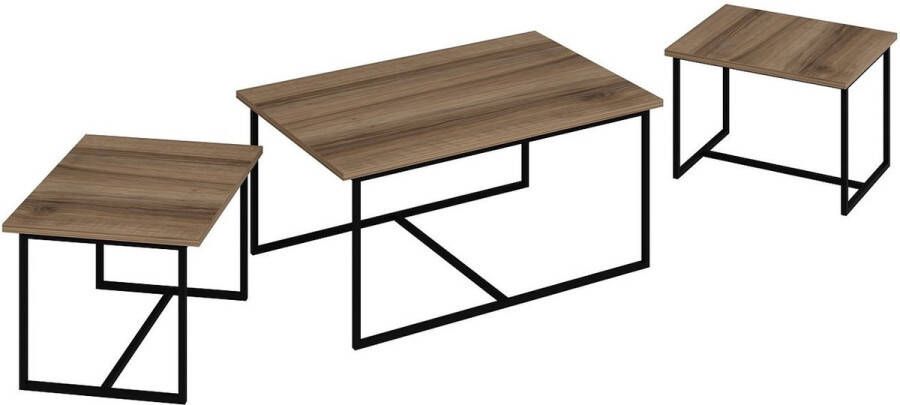 Emob Woody Fashion Nesting Table Set 3-Delig 100% Melamine Walnoot - Foto 1