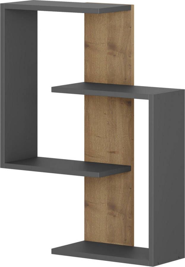 Emob Woody Fashion Wandplank Antraciet Eik 100% Melamine Gecoat