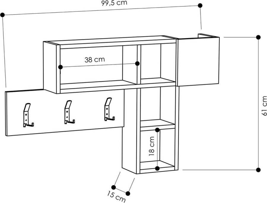 Emob Woody Fashion Zaalstandaard 100% Melamine 18mm Sonoma Eik Antraciet - Foto 3