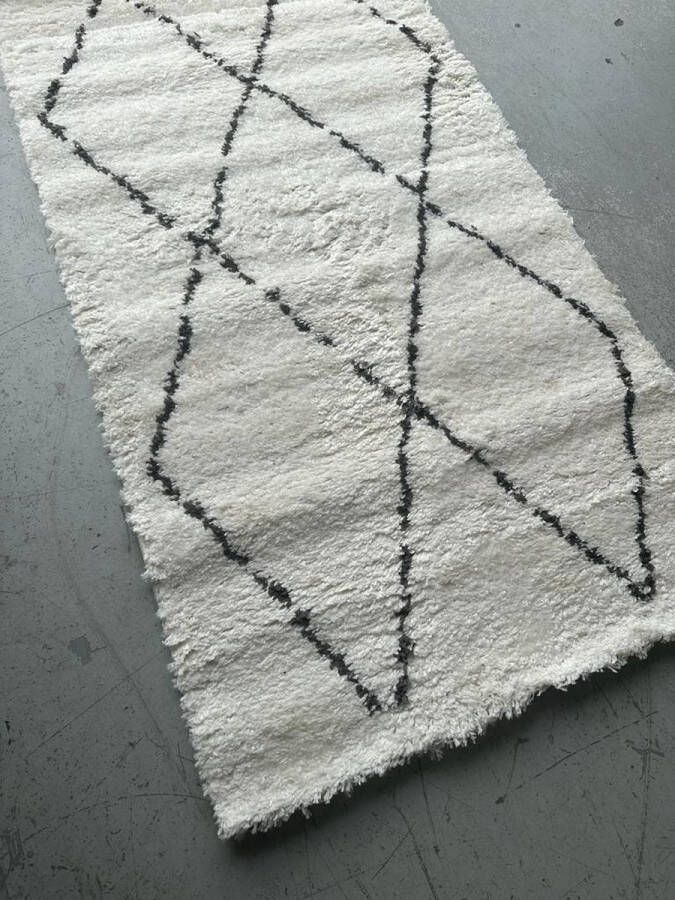 EMSEL Keukenloper 80x150cm Wit Grijs Vloerkleed