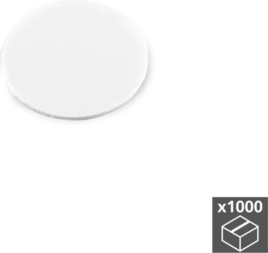 Emuca Afdekplaatjes zelfklevend D. 13 mm Wit 1.000 st