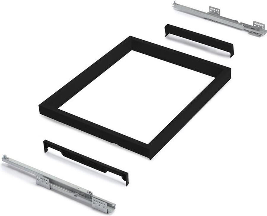 Emuca Frame met soft-close geleiders voor kastaccessoires Hack 860 894 Structuurzwart gelakt