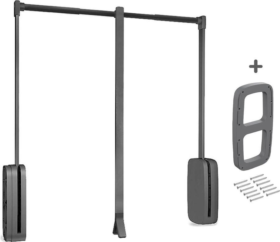 Emuca Eleganca Washington Kledinglift Garderobelift Kledingroede Kledingstang Grijs 83 115cm