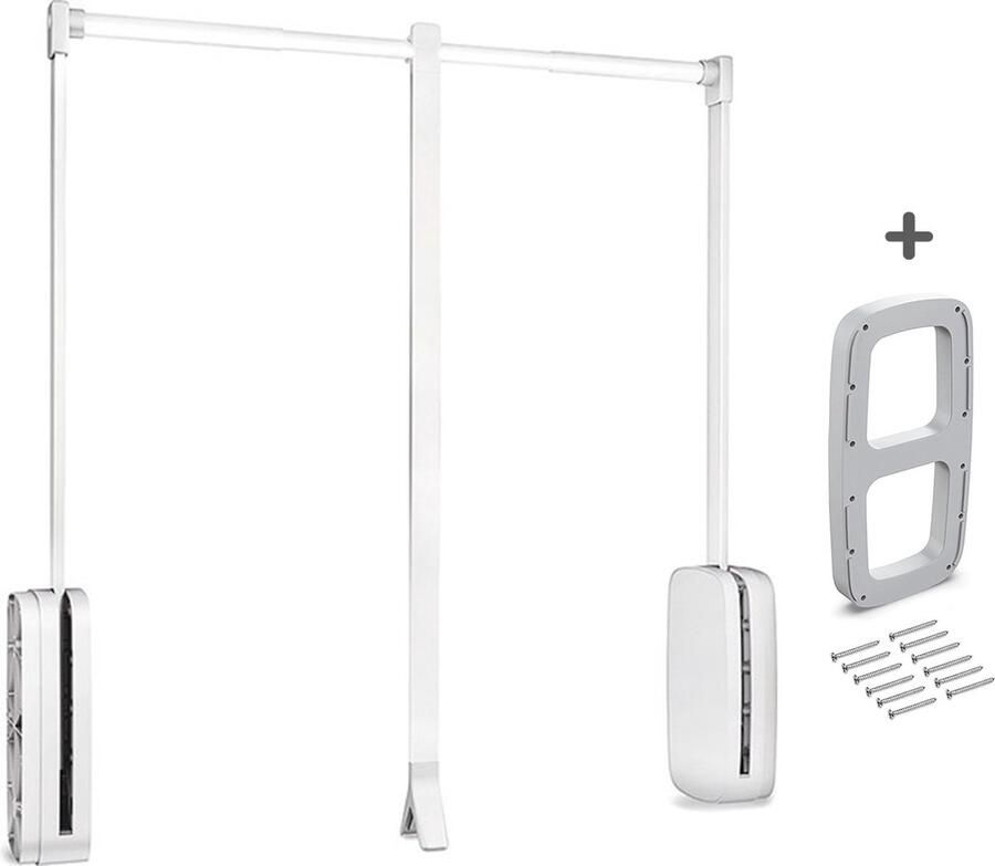Emuca Eleganca Washington Kledinglift Garderobelift Kledingroede Kledingstang Wit 60 83cm