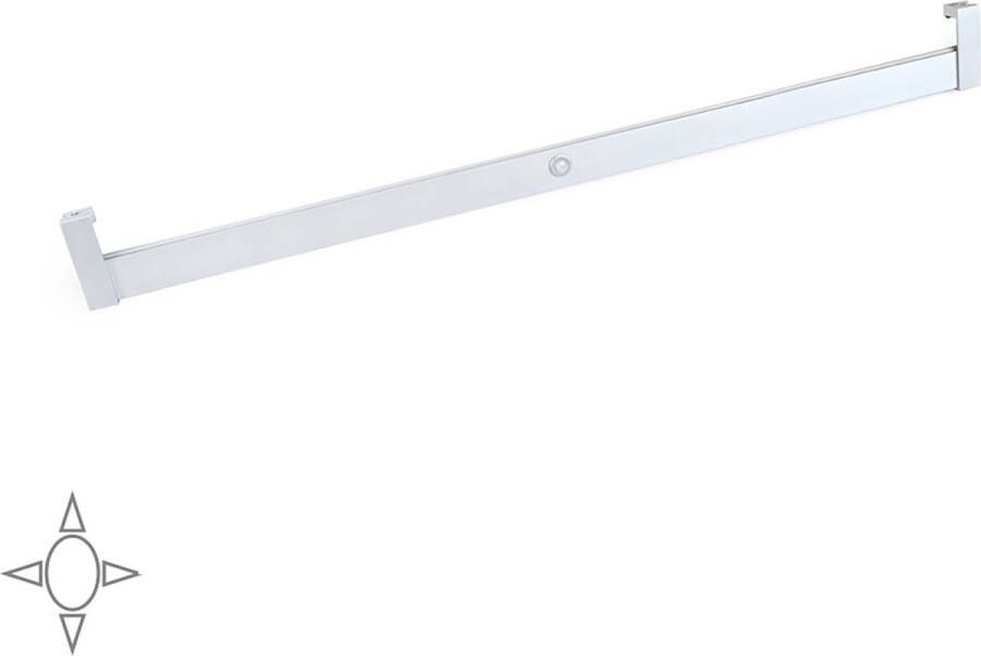 Emuca Garderobestang Polux met LED-licht verstelbaar 708-858 mm bewegingssensor Aluminium Mat geanodiseerd