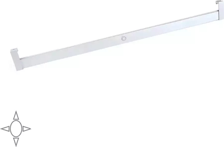 Emuca Garderobestang Polux met LED-licht verstelbaar 858-1.008 mm bewegingssensor Aluminium Mat geanodiseerd