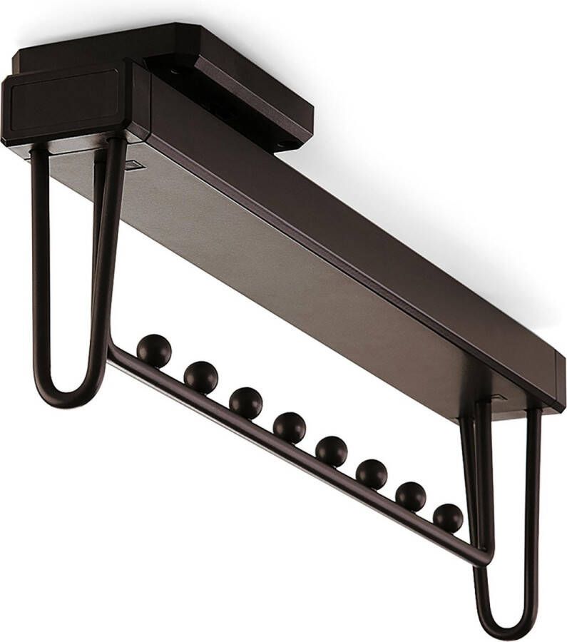 Emuca Garderobestang uittrekbaar voor kasten 445 mm zachte sluiting Aluminium Mokka kleur