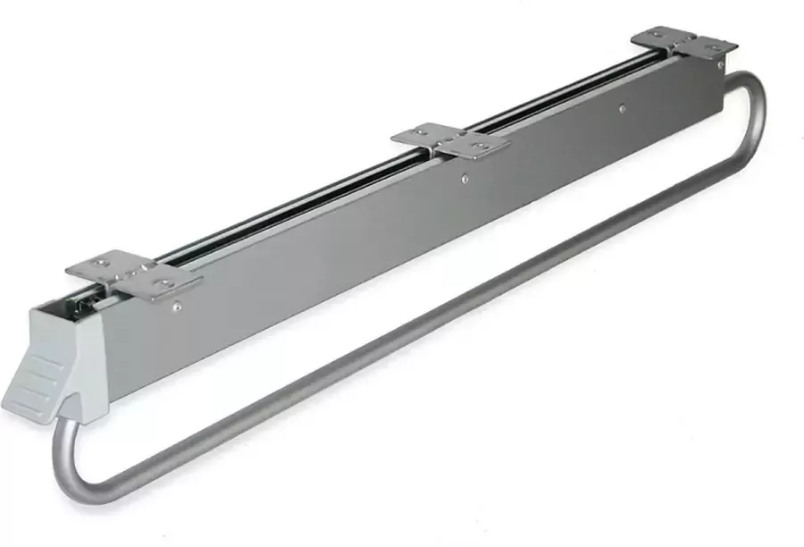 Emuca Garderobestang – Stang voor kledingkast – Klerenkast stang – Uitrekbaar voor kasten – 800 mm – Staal en kunsstof – Metalic grijs