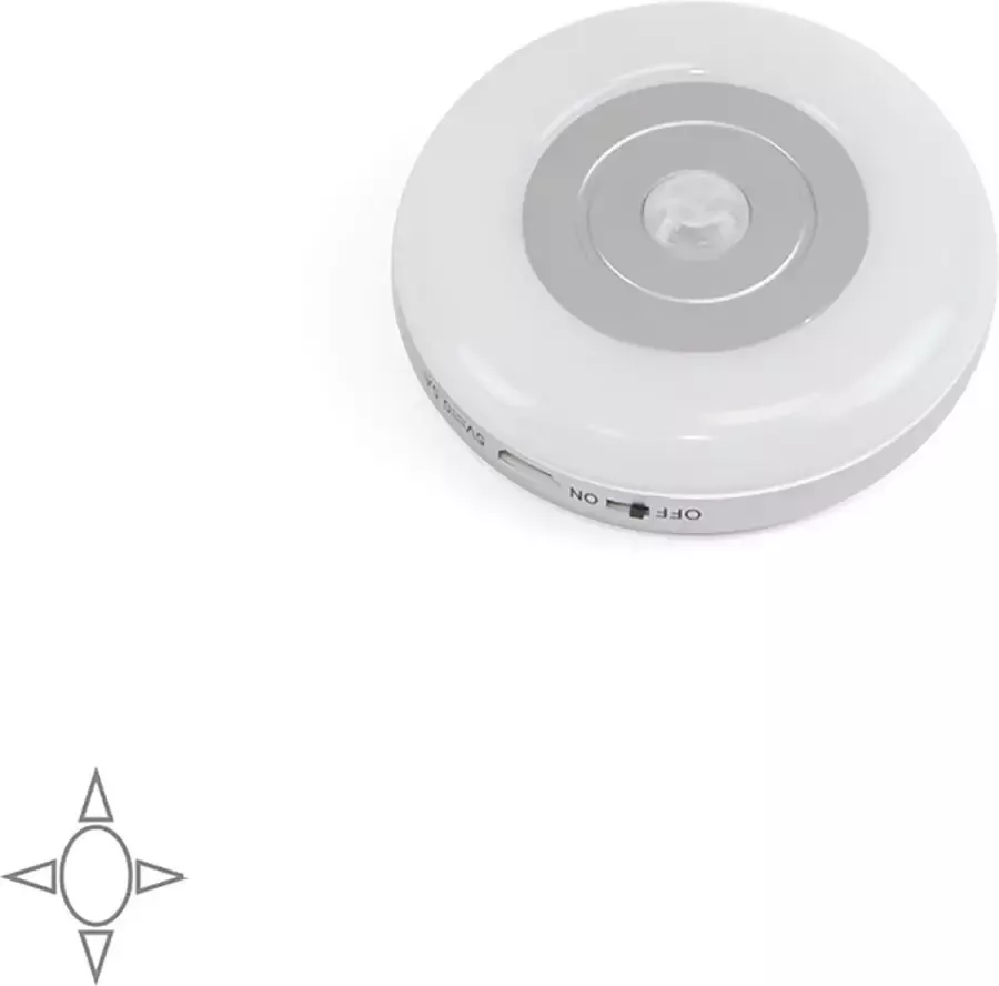 Emuca Led-lamp – Led lampen – Led lampje – USB oplaadbaar – Bewegingssensor – Natuurlijk wit licht – Kunsstof – Metalic grijs - Foto 2