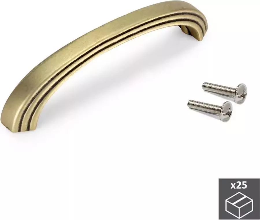 Emuca Meubelgrepen gatenafstand 128 mm Zamak Our goud 25 st