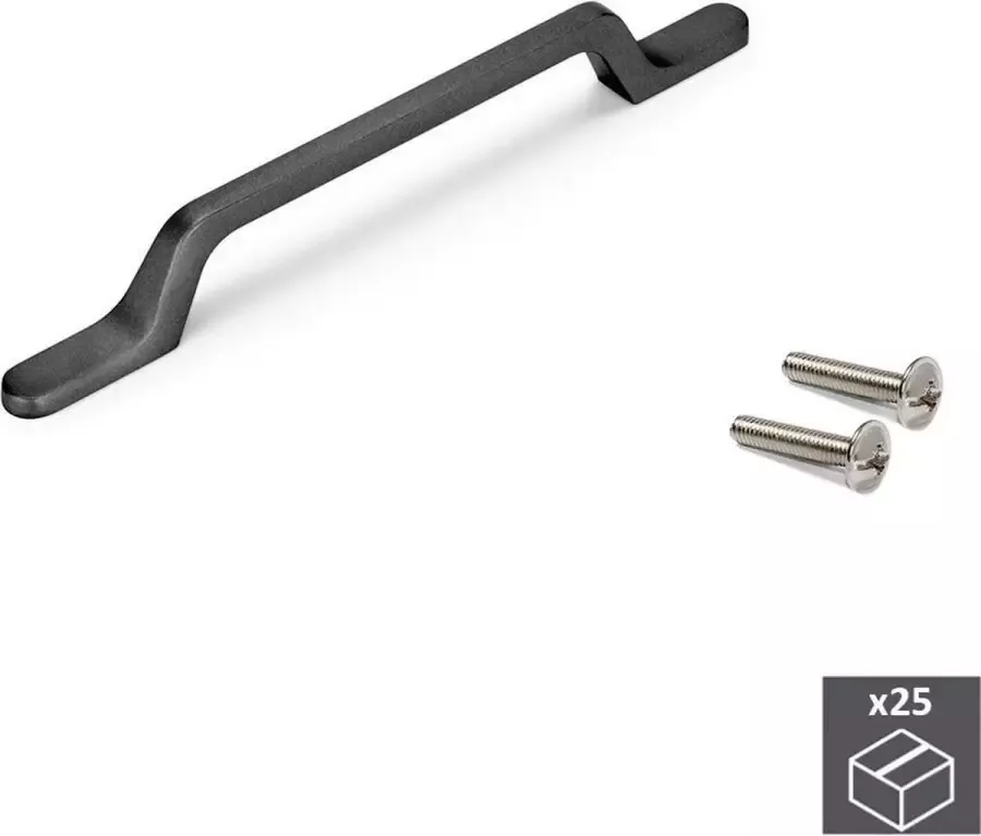Emuca Meubelgrepen gatenafstand 160 mm Aluminium Donkergrijs 25 st