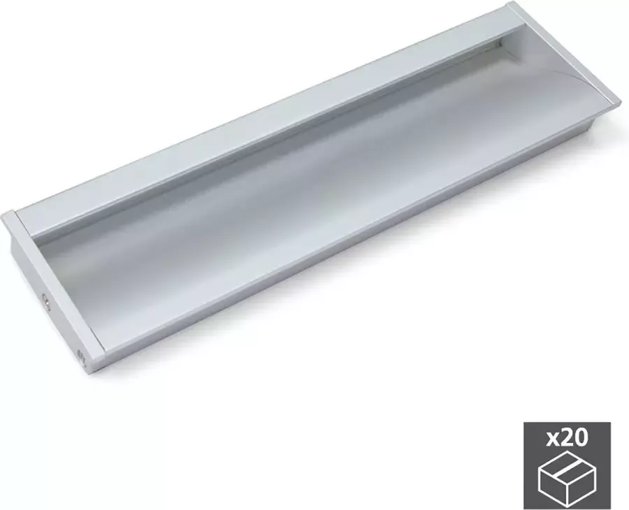 Emuca Meubelgrepen gatenafstand 160 mm Aluminium Mat geanodiseerd 20 st