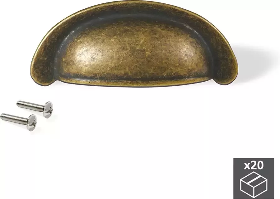 Emuca Meubelgrepen gatenafstand 64 mm Zamak Bronzen 20 st