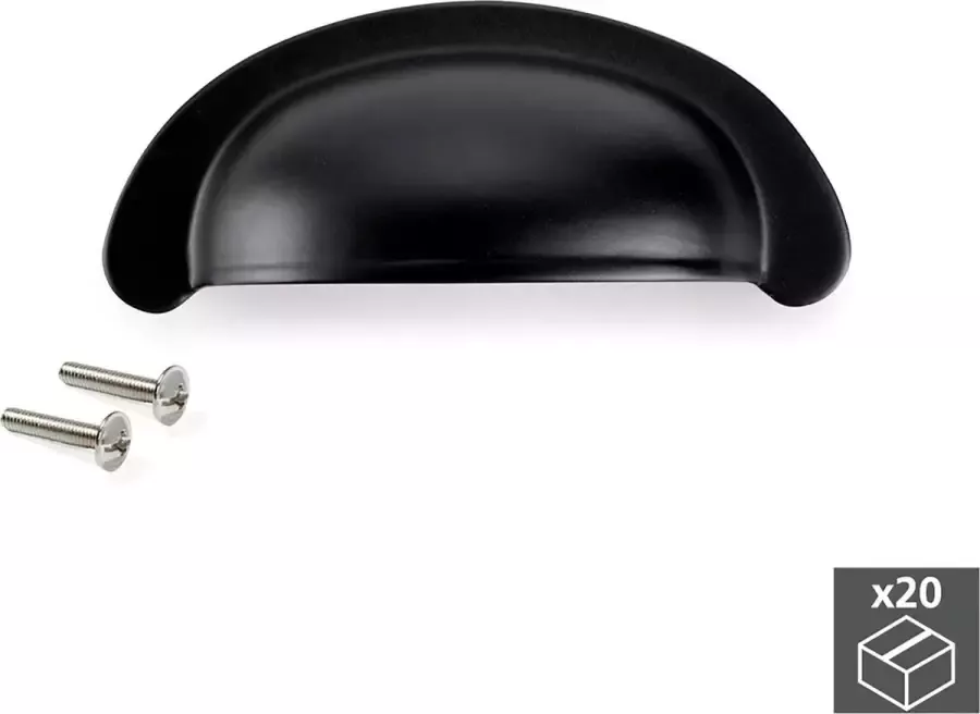 Emuca Meubelgrepen gatenafstand 64 mm Zamak Zwart 20 st