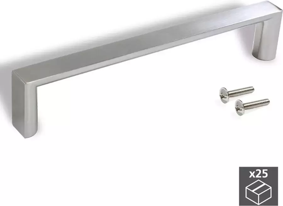 Emuca Meubelgrepen gatenafstand 96 mm Zamak Satijnglans nikkel 25 st