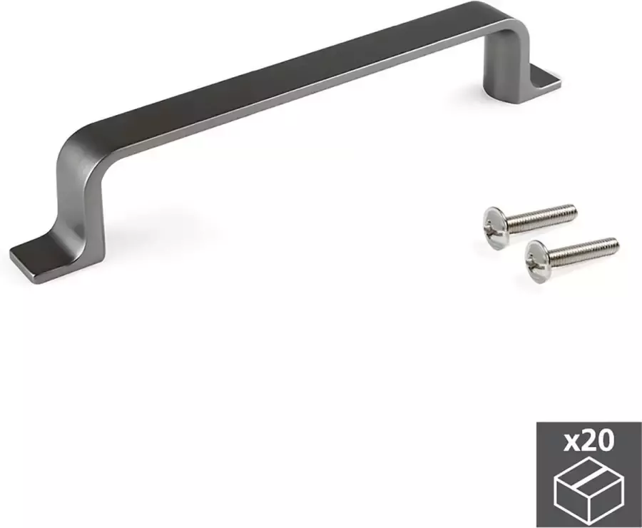 Emuca Meubelgrepen gatenafstand 96 mm Zamak Titanium kleur 20 st