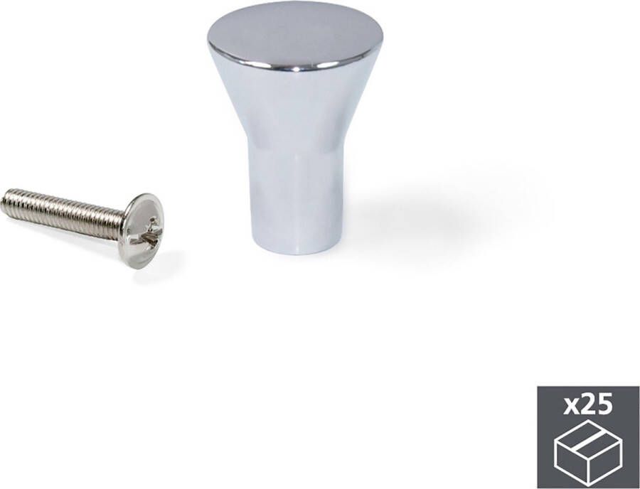 Emuca Meubelknop D. 16 mm Zamak Verchroomd 25 st