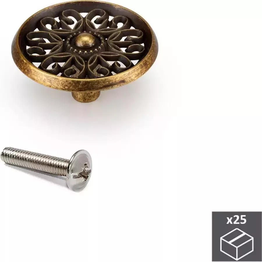 Emuca Meubelknop Zamak Bronzen afwerking 25 st