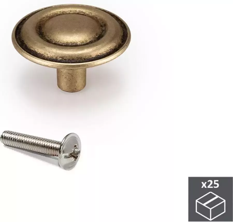Emuca Meubelknop Zamak Our goud 25 st